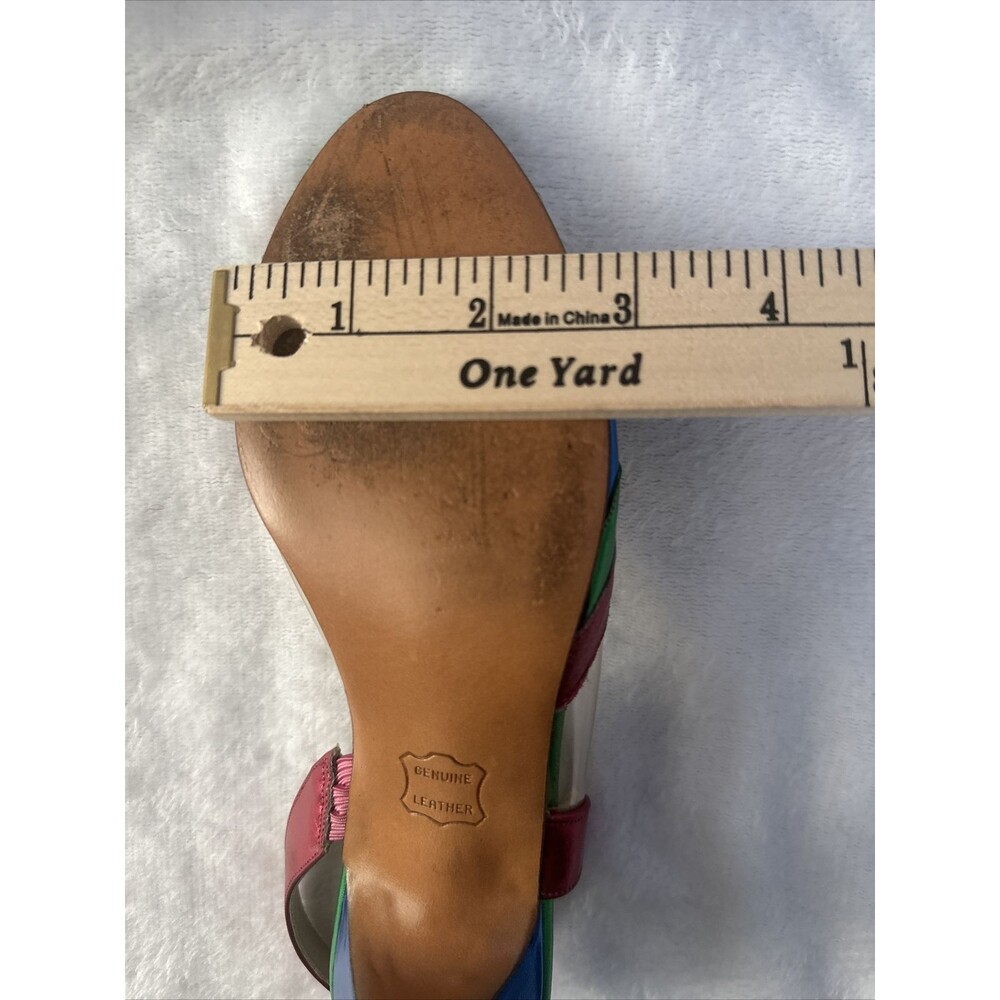 VINTAGE Amano Shoreline Royal Blue Stardust Open Toed Pump Dress Shoes 7 SS - Picture 13 of 16